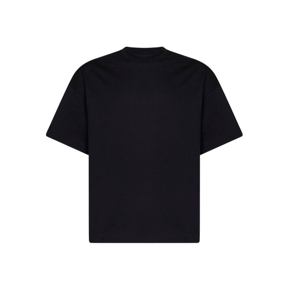 Jil Sander Men Black Cotton Boxy T-Shirt With Jil Sander Logo